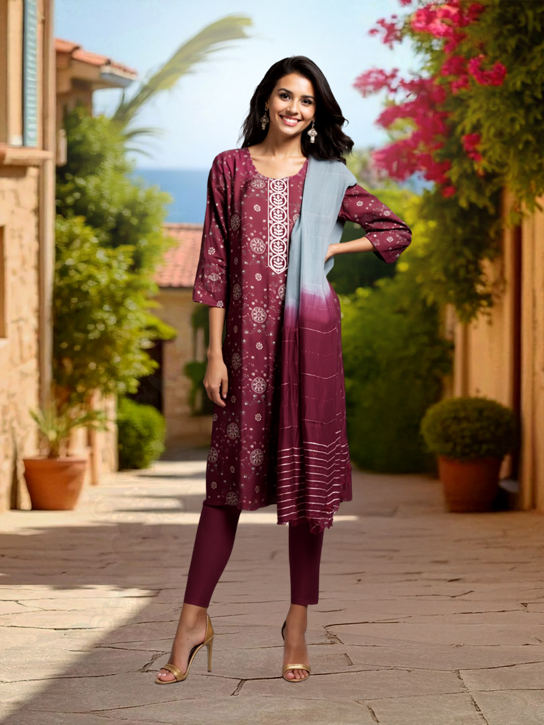 Picture of A Fusion of Elegance and Tradition Kurta with Pant & Dupatta Set